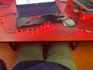 Lighting component reacting to sound.