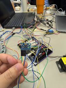 Motion or vibration sensor component.